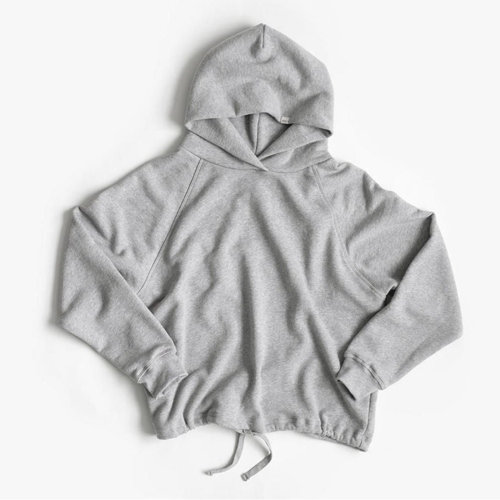Em + West Relaxed Hoodie Heather Grey Medium 100% Organic Cotton
